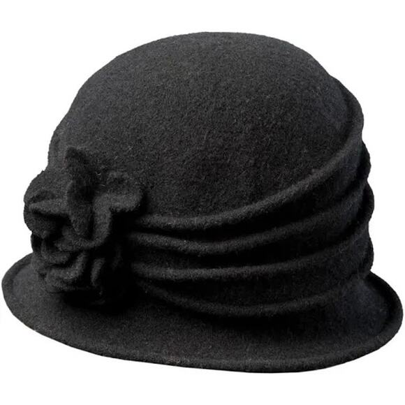 Scala Women’s Knit Wool Cloche With Flower‎ One Size - Picture 1 of 7